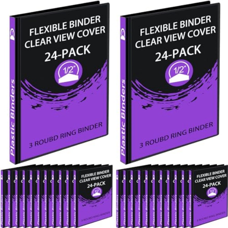 Home Office With View - 24 Pcs 3 Ring Plastic Binders