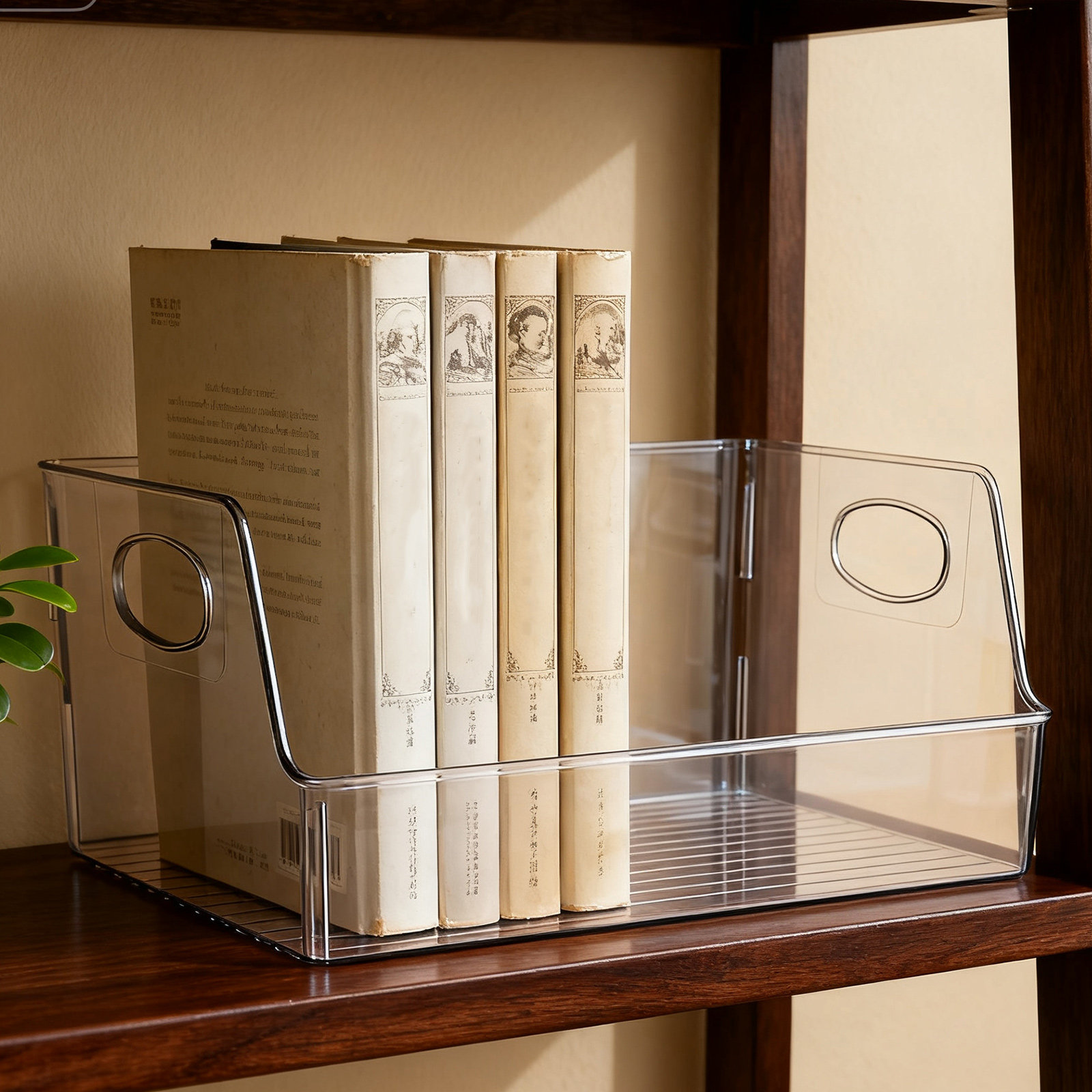 Home Office And Library - Sturdy Drop Resistant Clear Book Bin