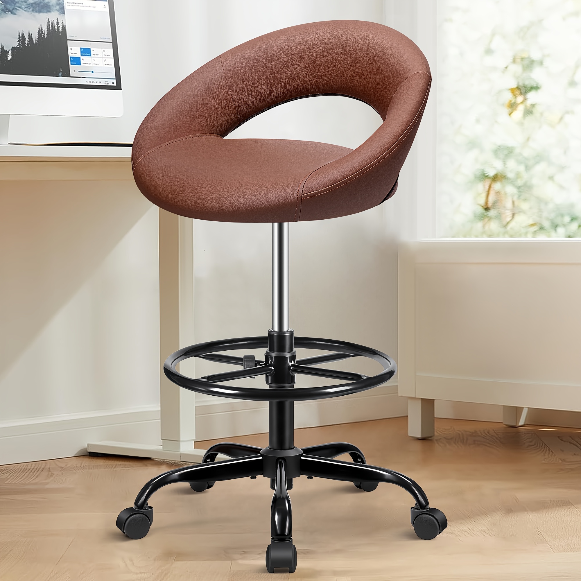 Home Office For - Ergonomic Drafting Chair - PU Leather