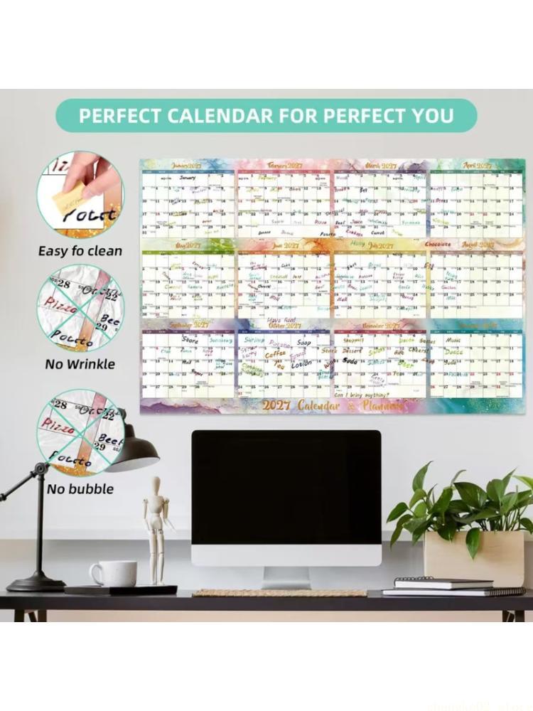 Home Office With View - 2026 Double Sided Erasable Calendar Yearly