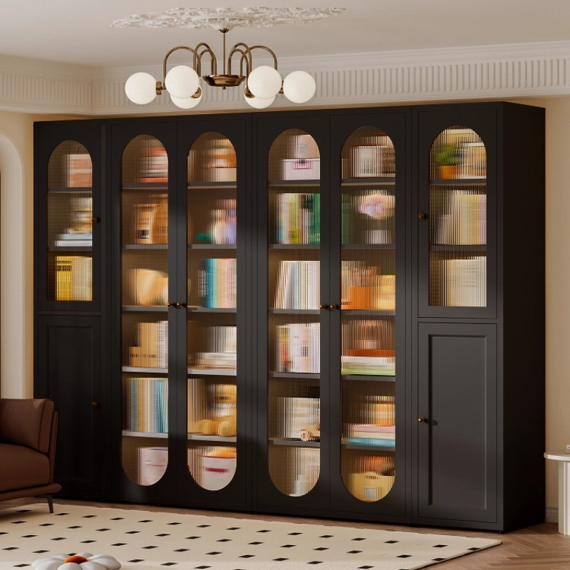 Home Office And Library - Storage locker Bookcase glass shelves organizers