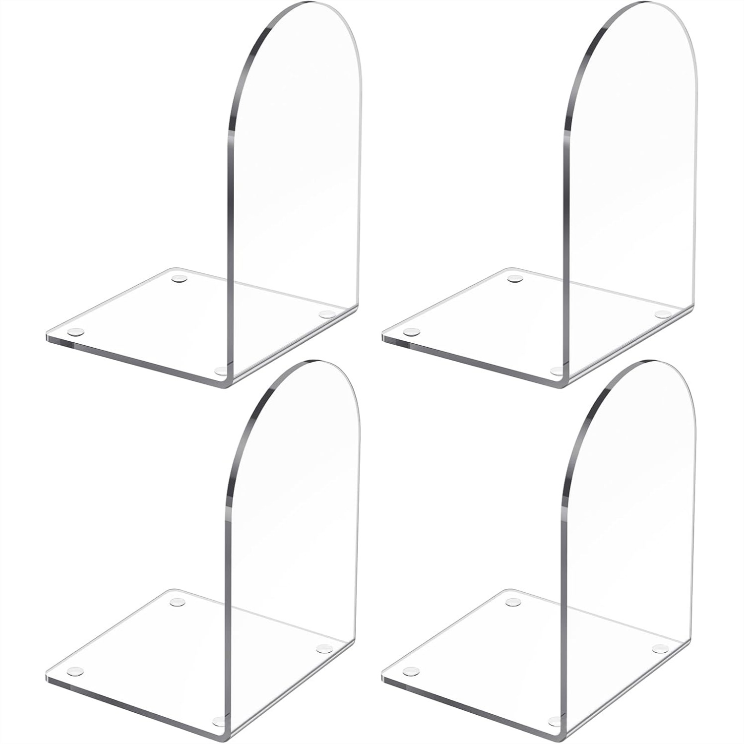 Home Office And Library - 4 Pcs Acrylic Bookends for Heavy