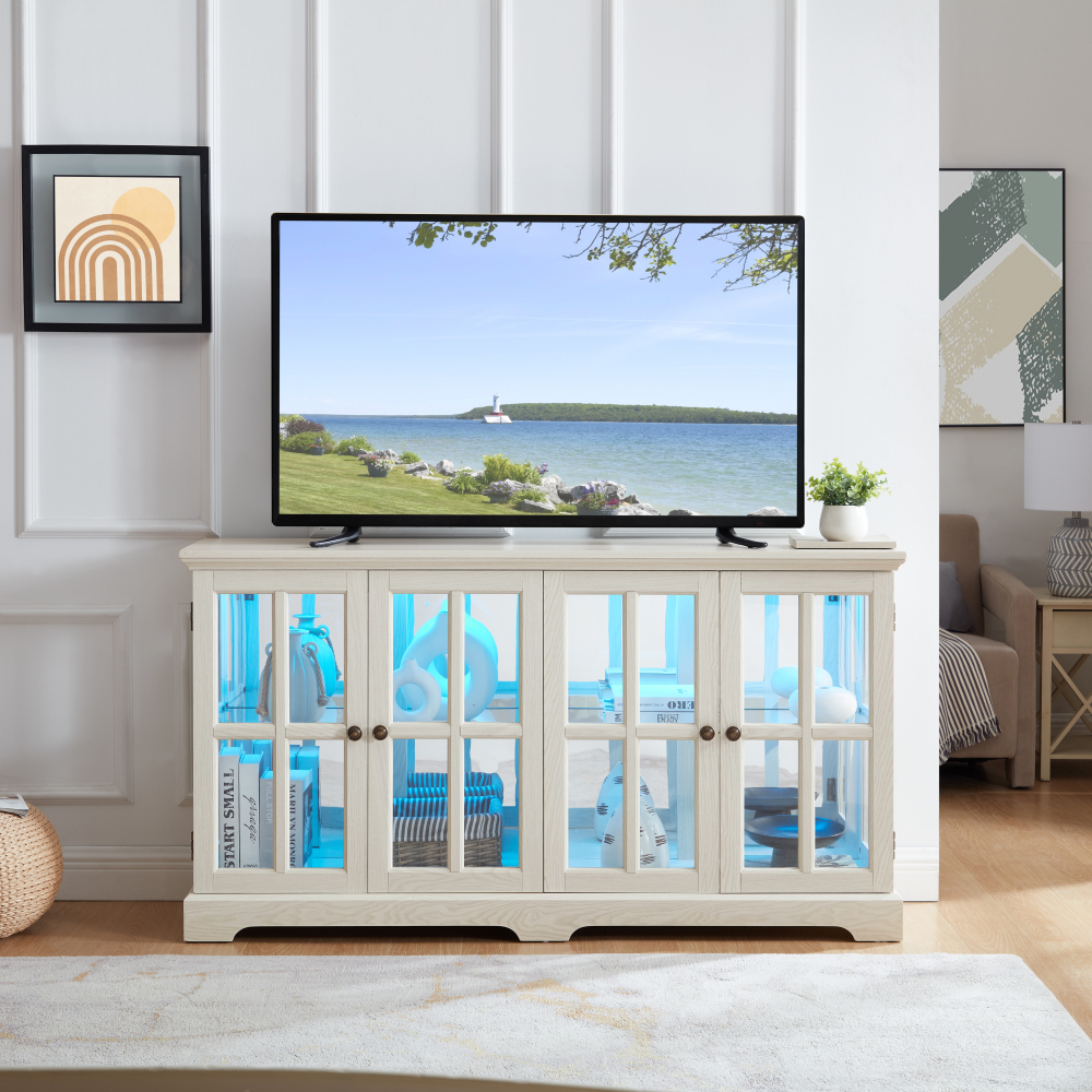 Home Office For - LED Curio Display Cabinet Vintage Showcase