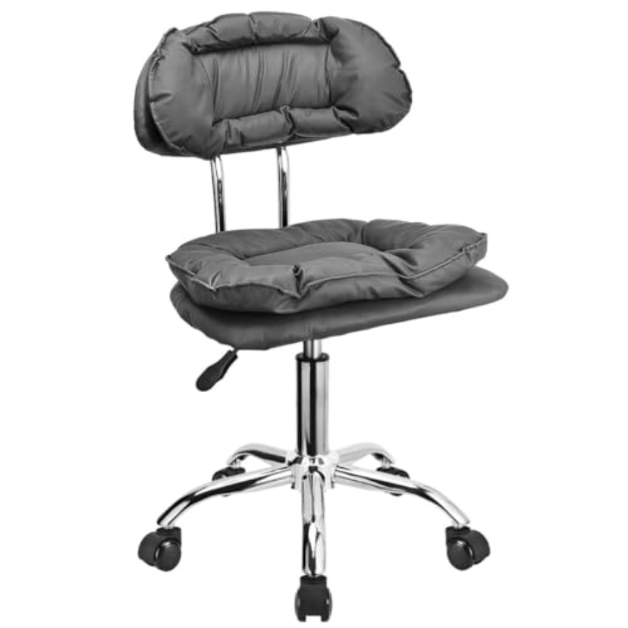 Home Office For - Rolling Stool Backrest Thick Seat Padding