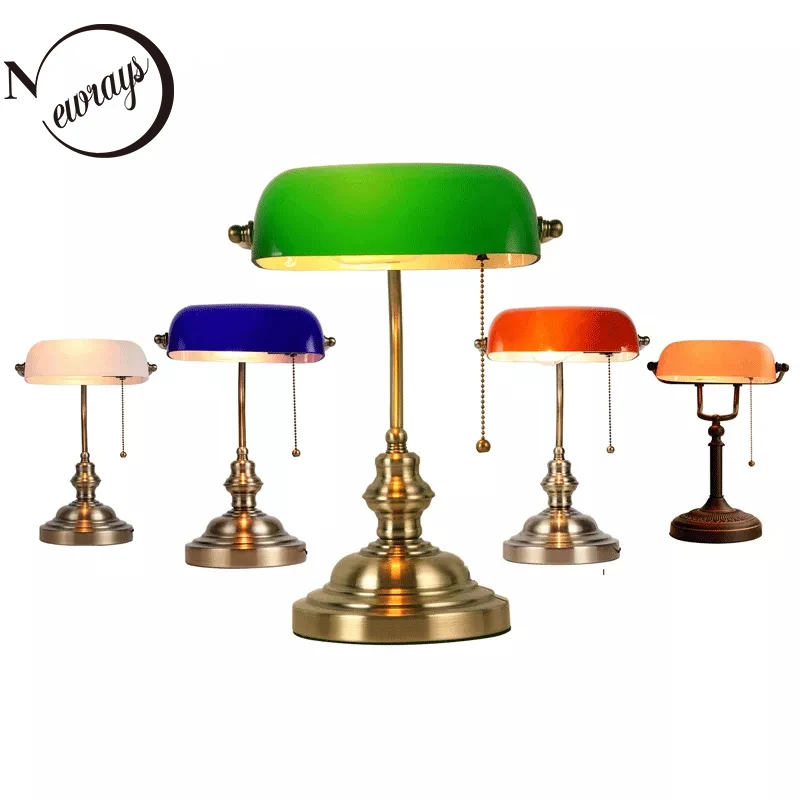 Home Office And Library - Desk lamp Table Light glass banker‘s
