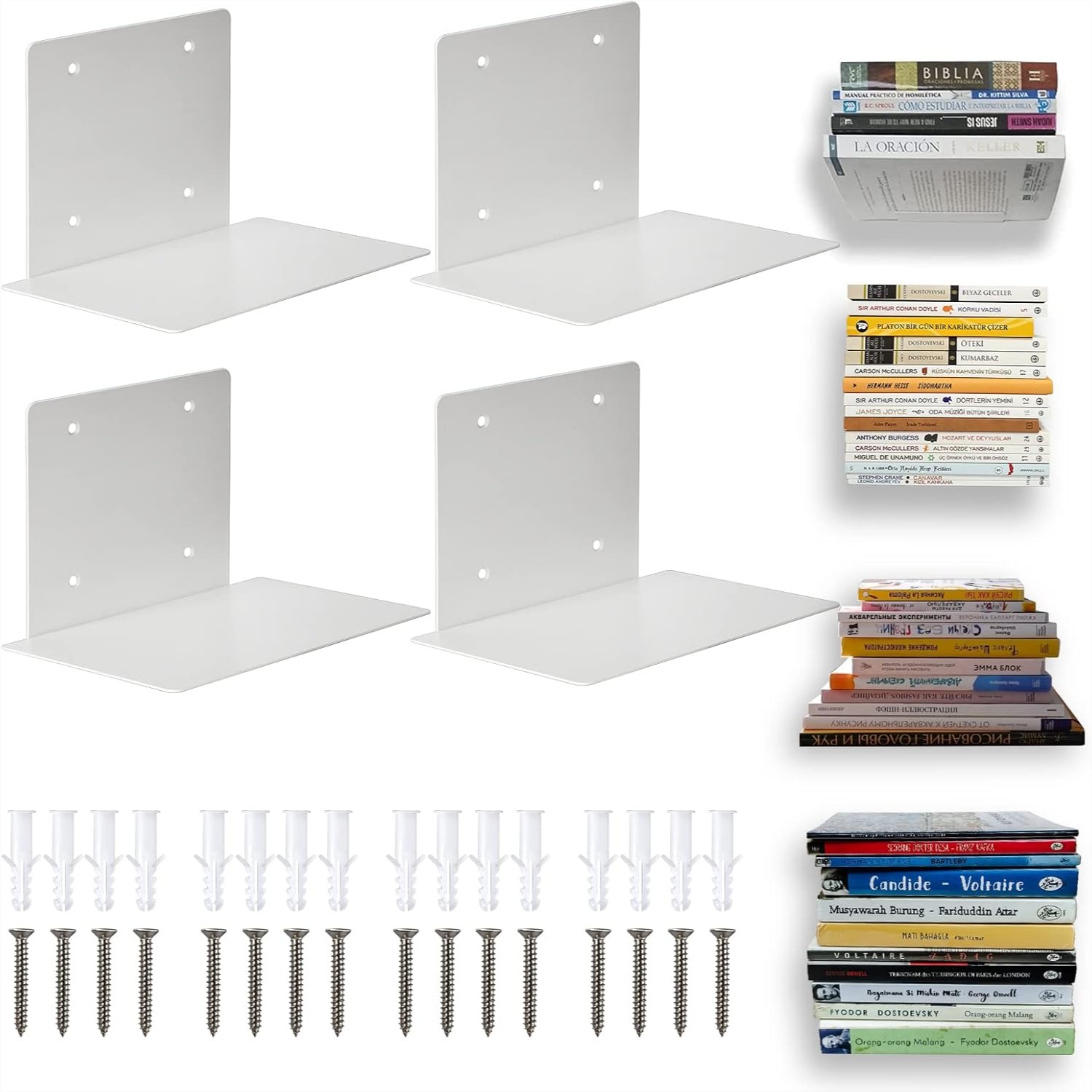 Home Office And Library - Floating Book Shelves for Wall, Heavy-Duty