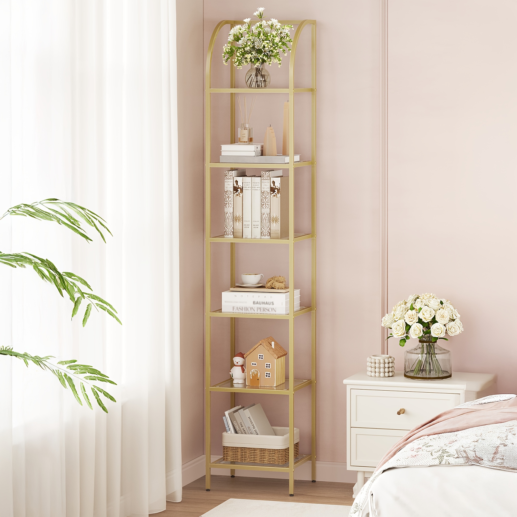 Bookcase Bookshelf, Tempered G - Home Office For recension och pris