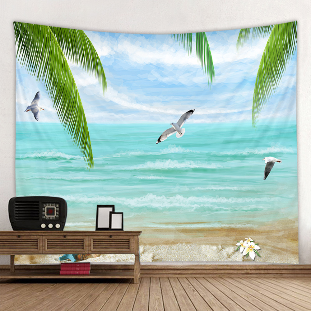 Sea view oil painting tapestry - Home Office With View recension och pris