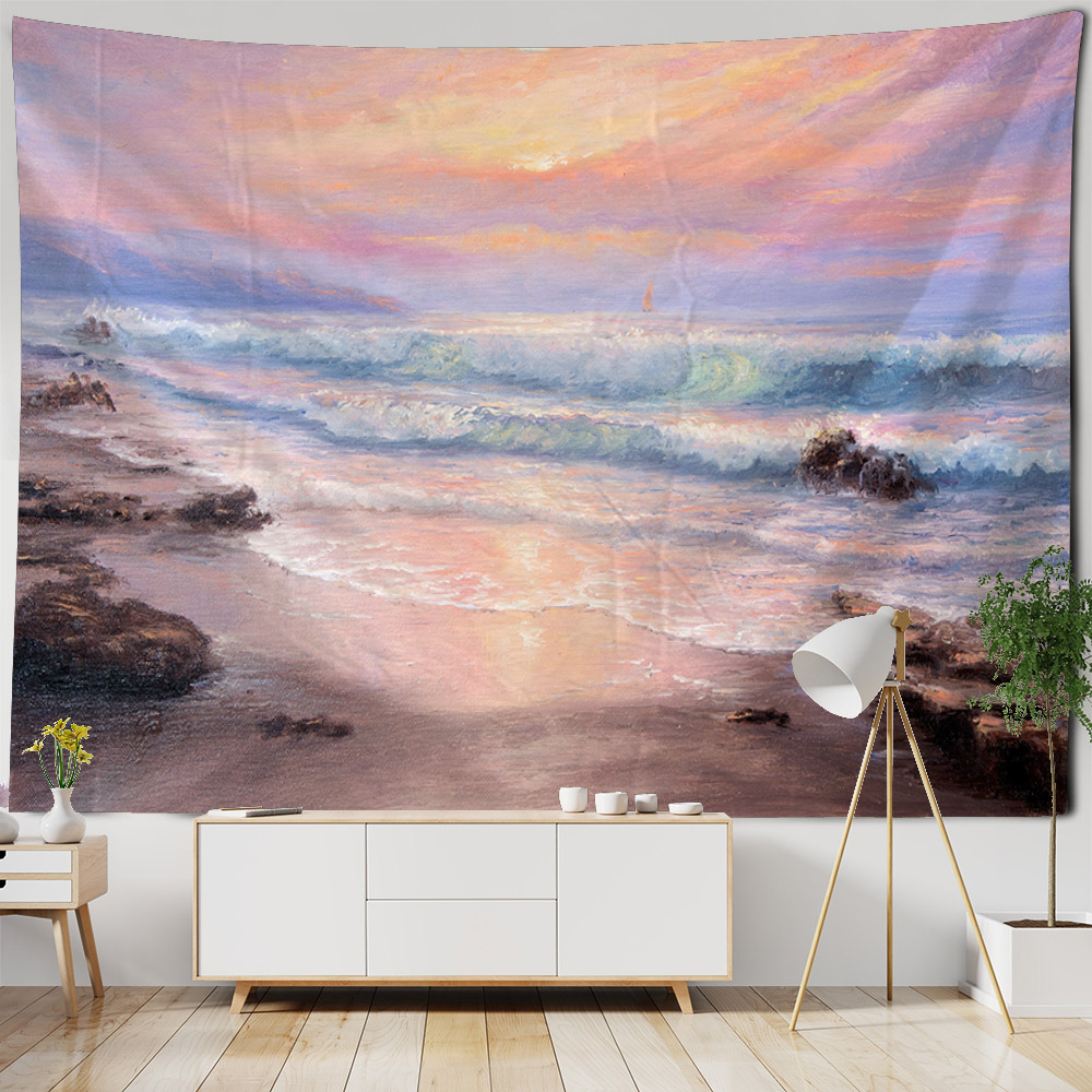 Sea view oil painting tapestry - Home Office With View recension och pris