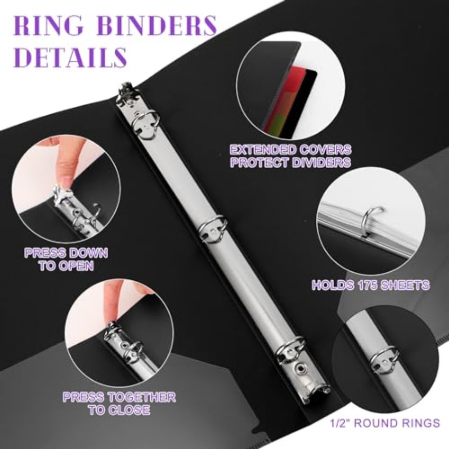 24 Pcs 3 Ring Plastic Binders  - Home Office With View recension och pris