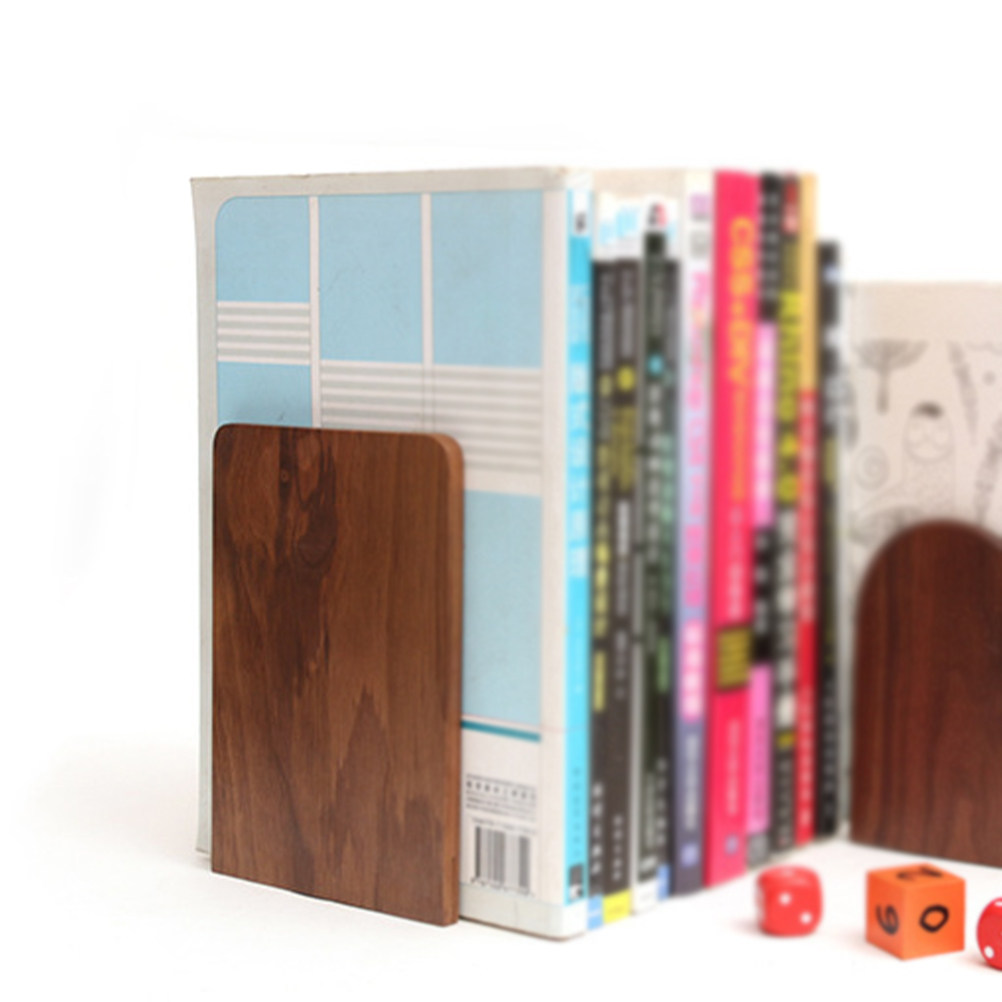 2Pcs Wooden Bookends Creative  - Home Office And Library recension och pris