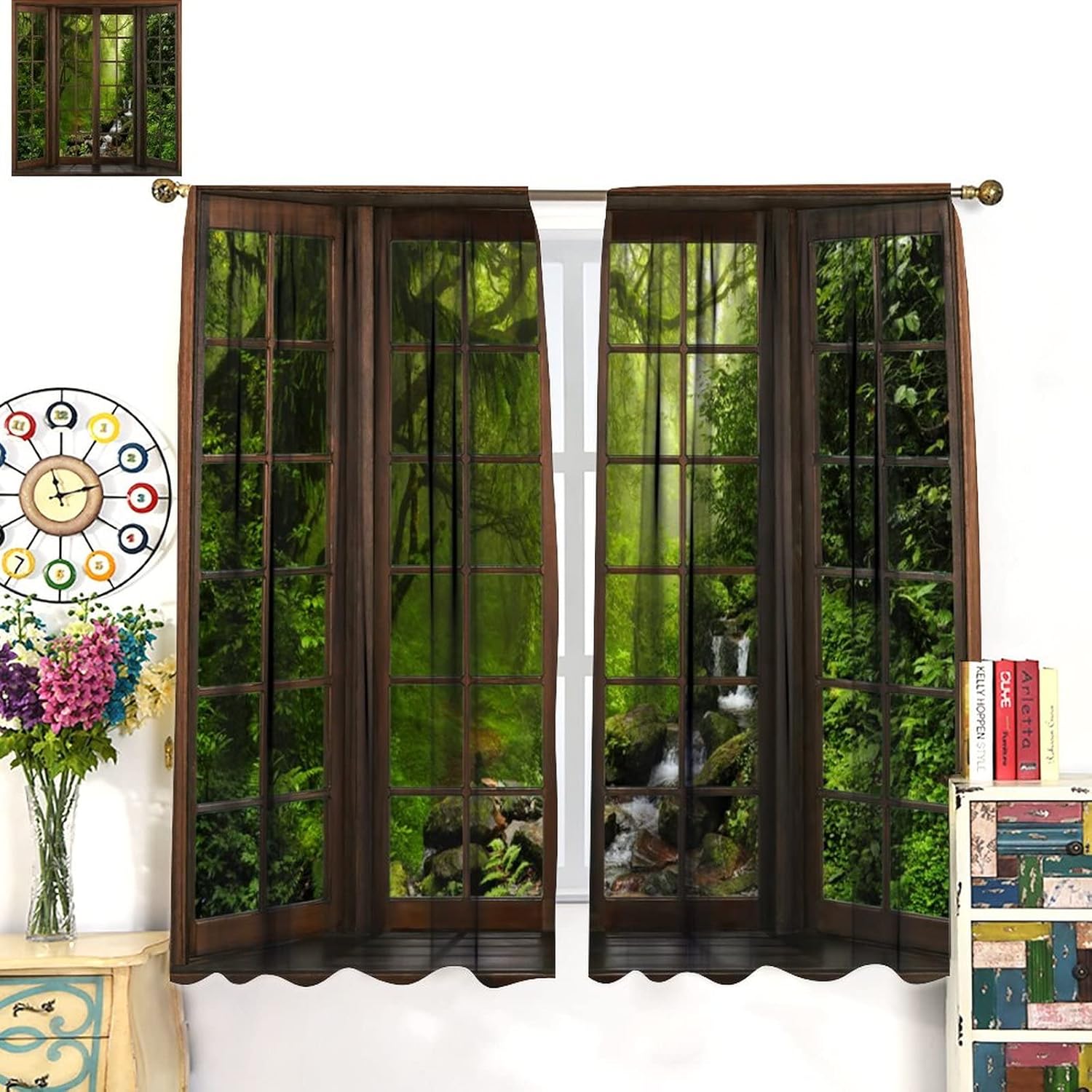 Forest Waterfall Window View C - Home Office With View recension och pris