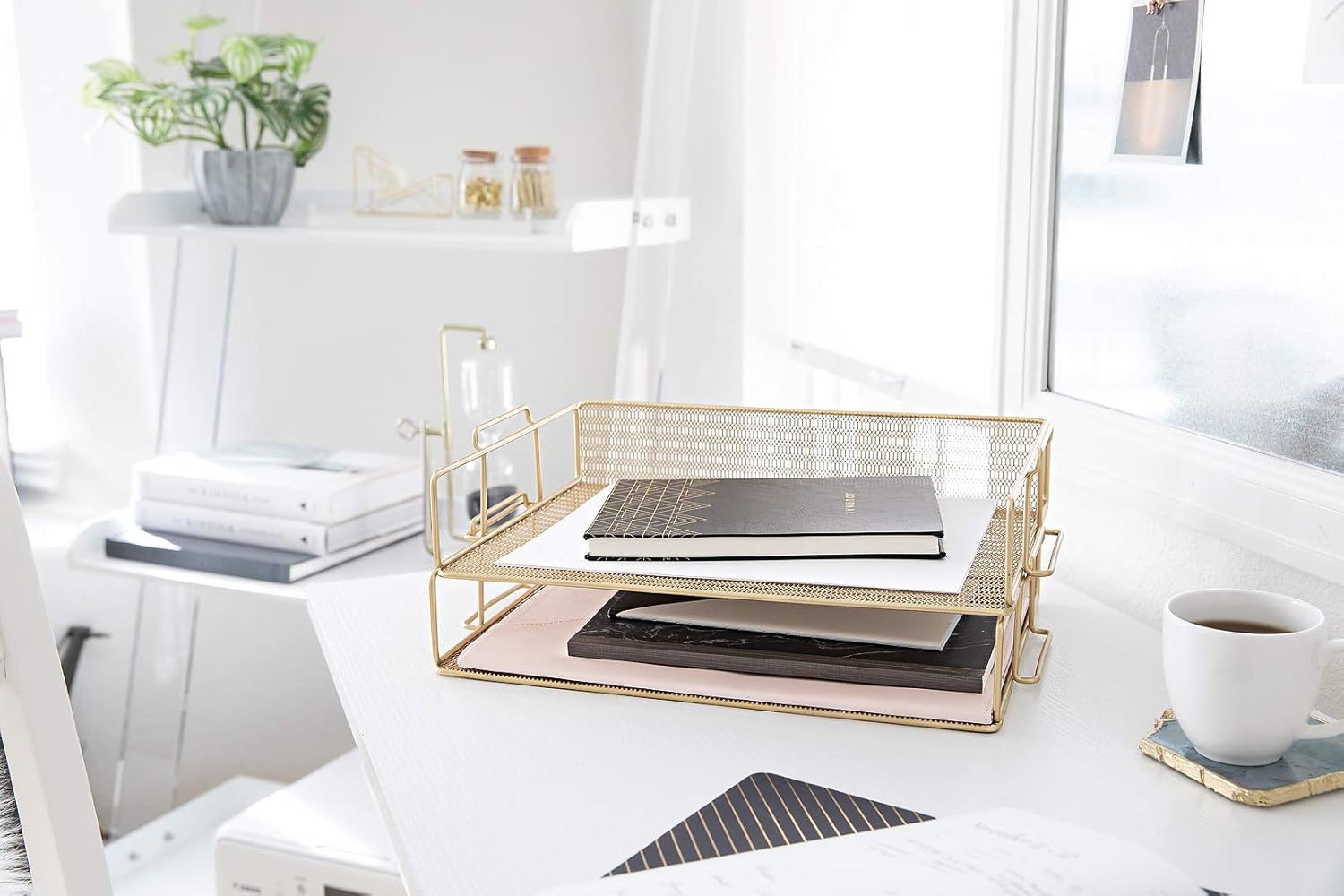 Stackable Desk Organizer with  - Letter Tray Desk recension och pris