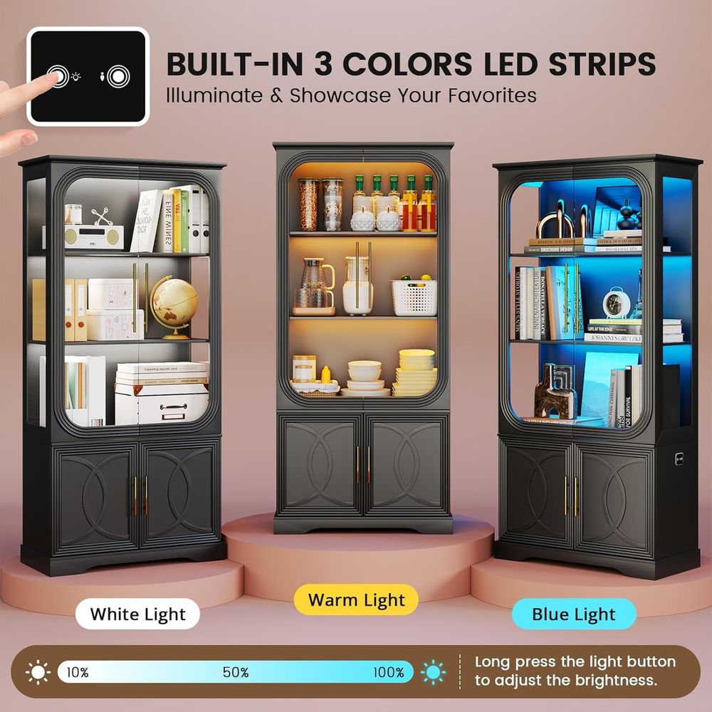 69 Tall Glass Display Cabinet  - Home Office For recension och pris