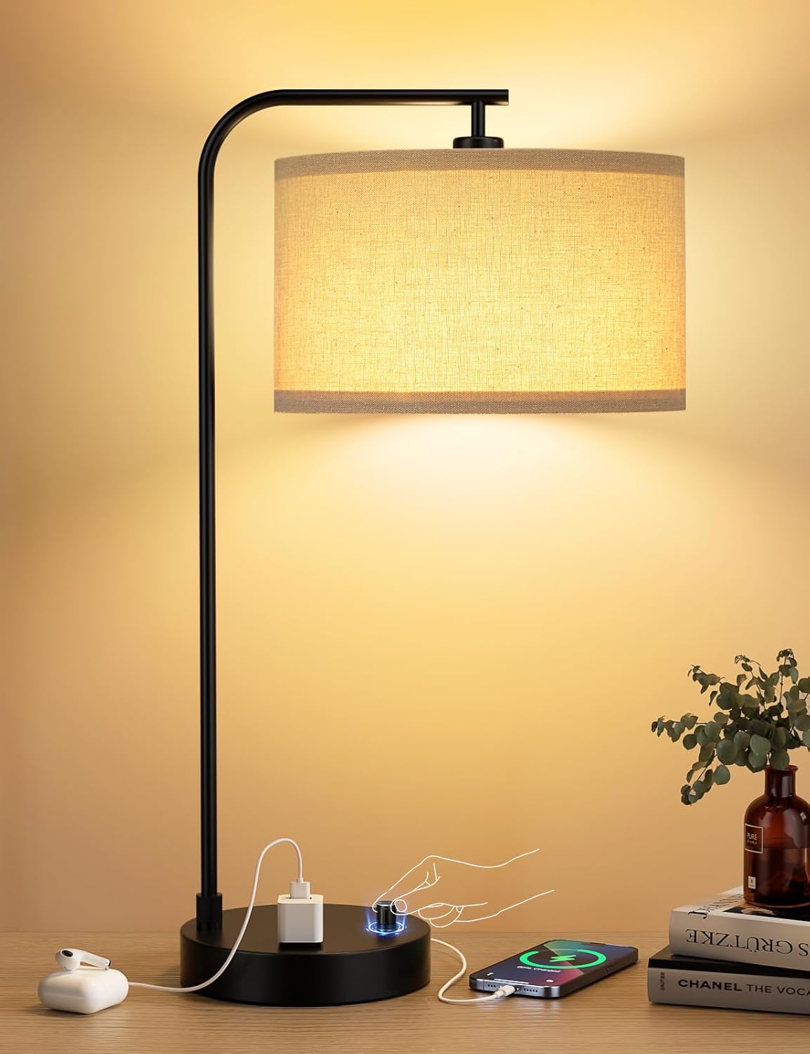 Tall Table Lamp with USB Port  - Desk Lamp Led recension och pris
