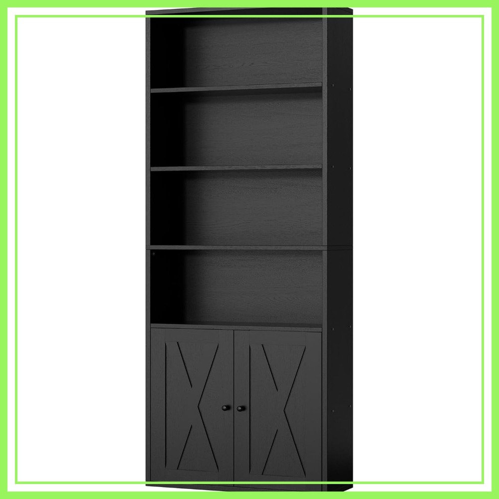 Industrial Bookshelf with Door - Home Office For recension och pris