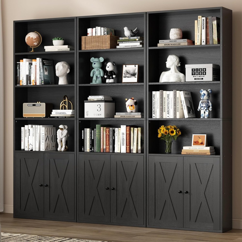 Industrial Bookshelf with Door - Home Office For recension och pris