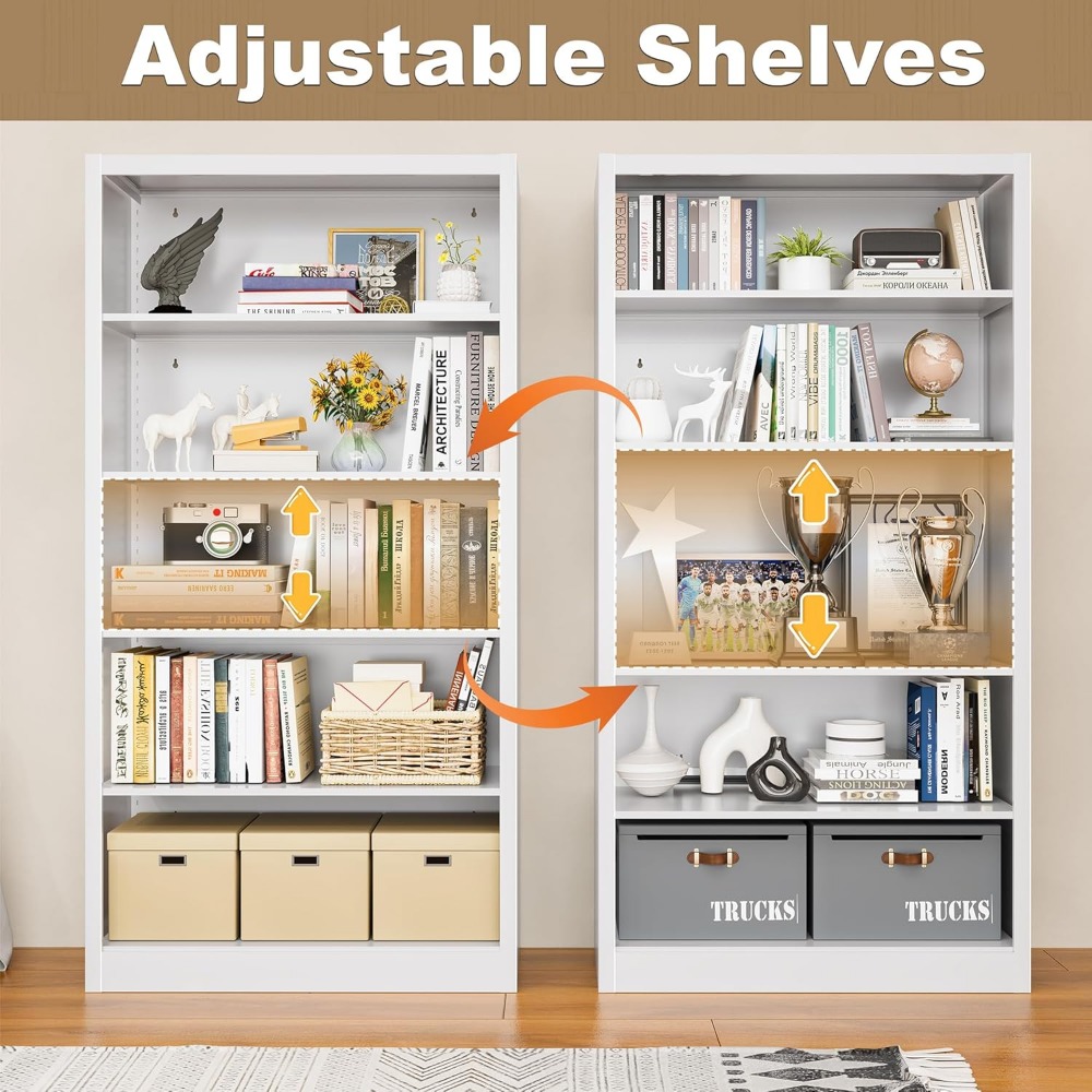 Bookcase, 5 Shelf Bookcases fo - Home Office And Library recension och pris