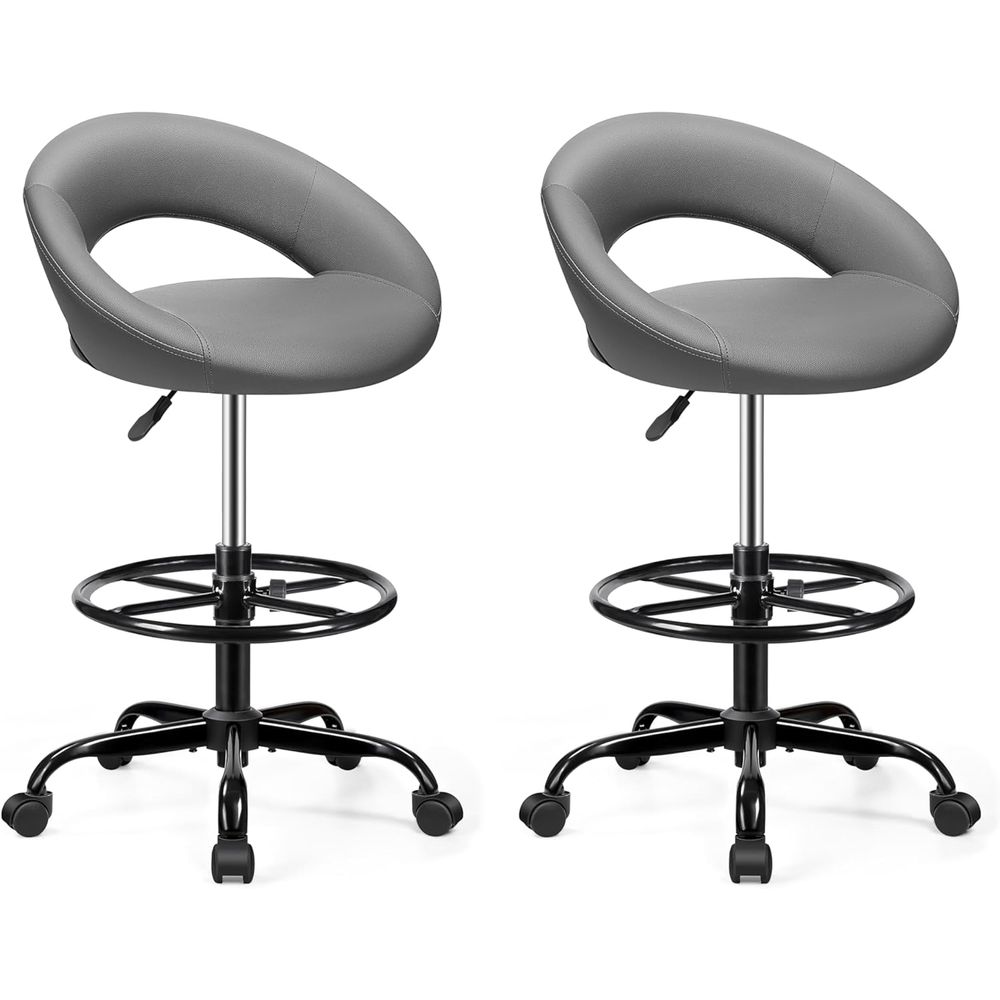 Gray 2-Pack Ergonomic PU Leath - Home Office For recension och pris