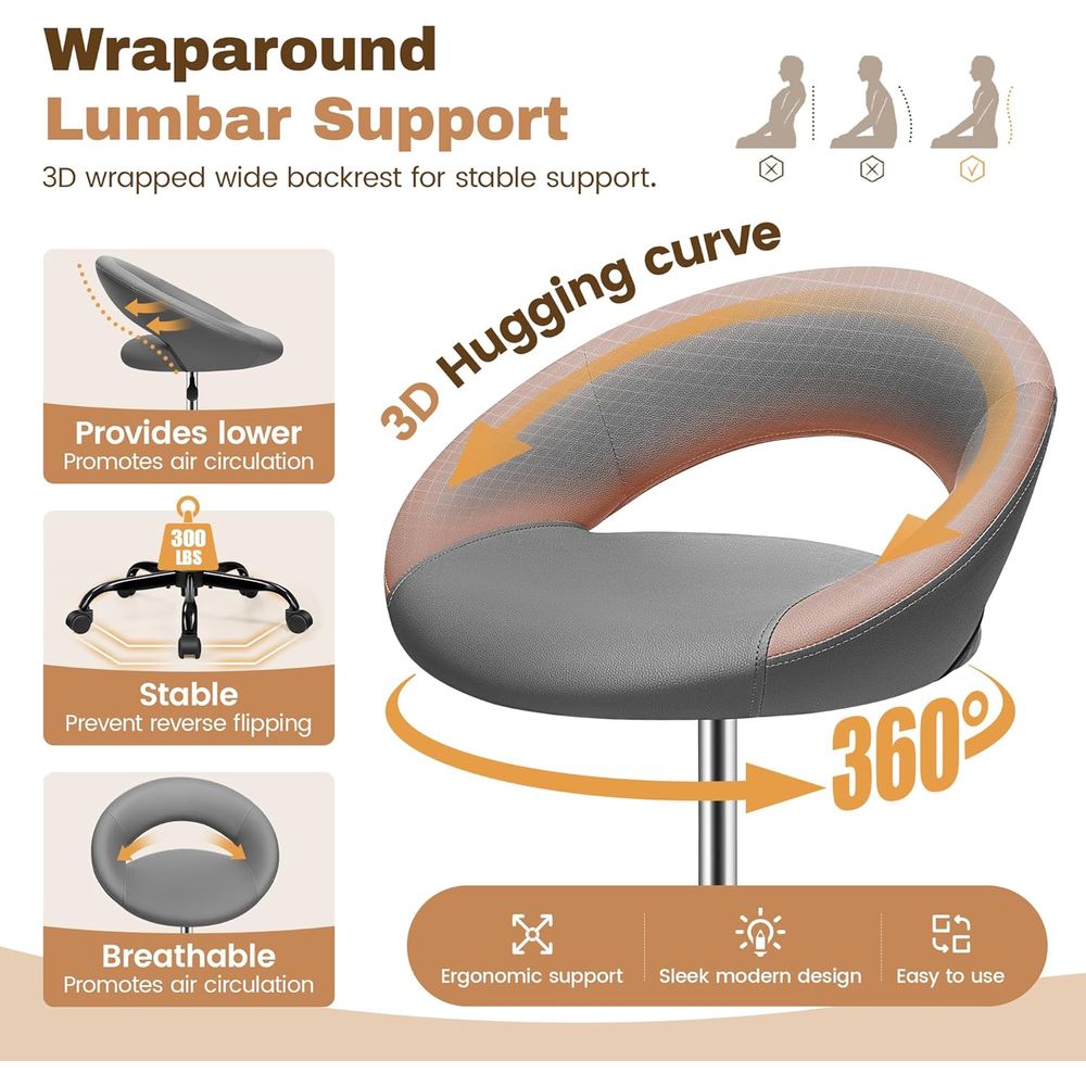 Gray 2-Pack Ergonomic PU Leath - Home Office For recension och pris