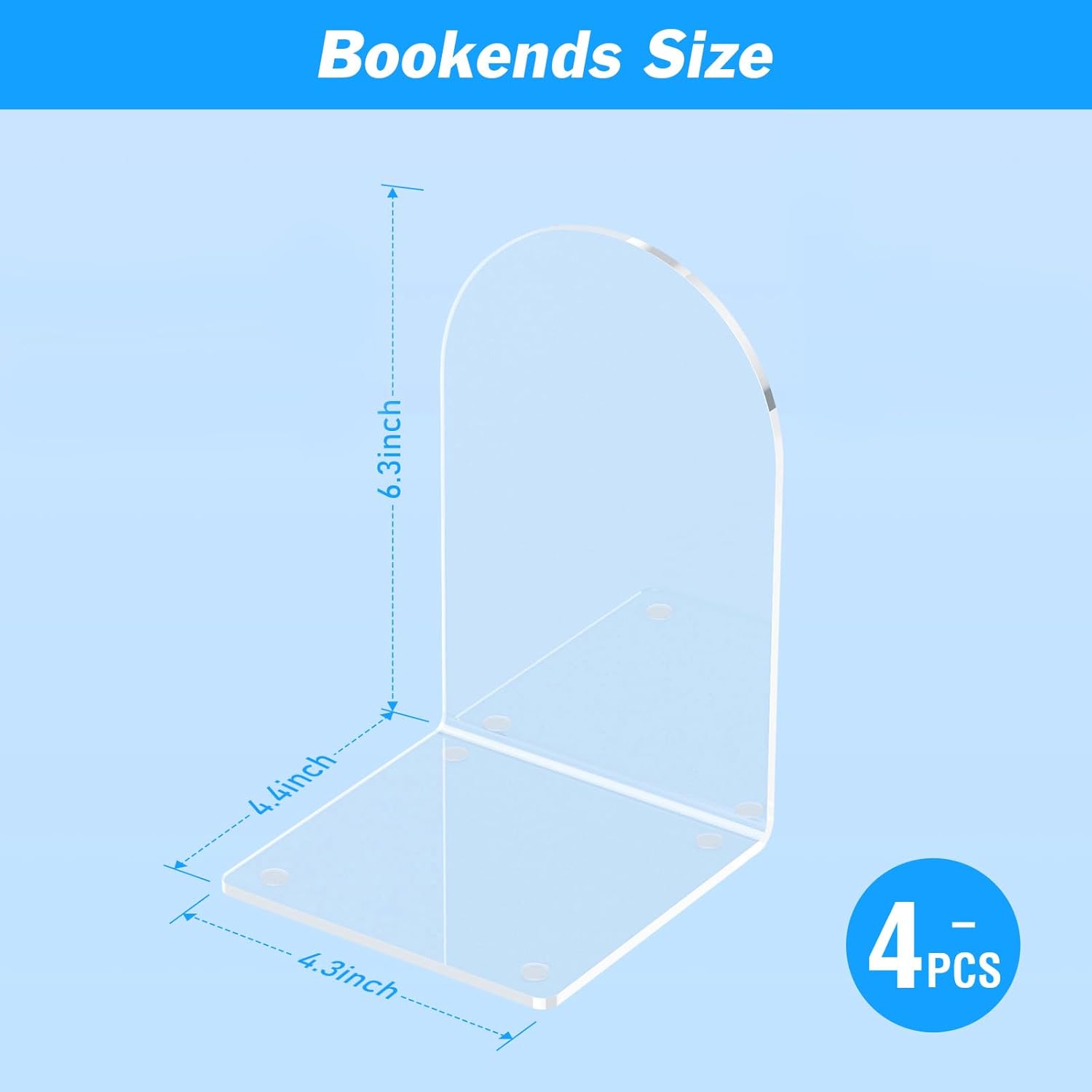 4 Pcs Acrylic Bookends for Hea - Home Office And Library recension och pris