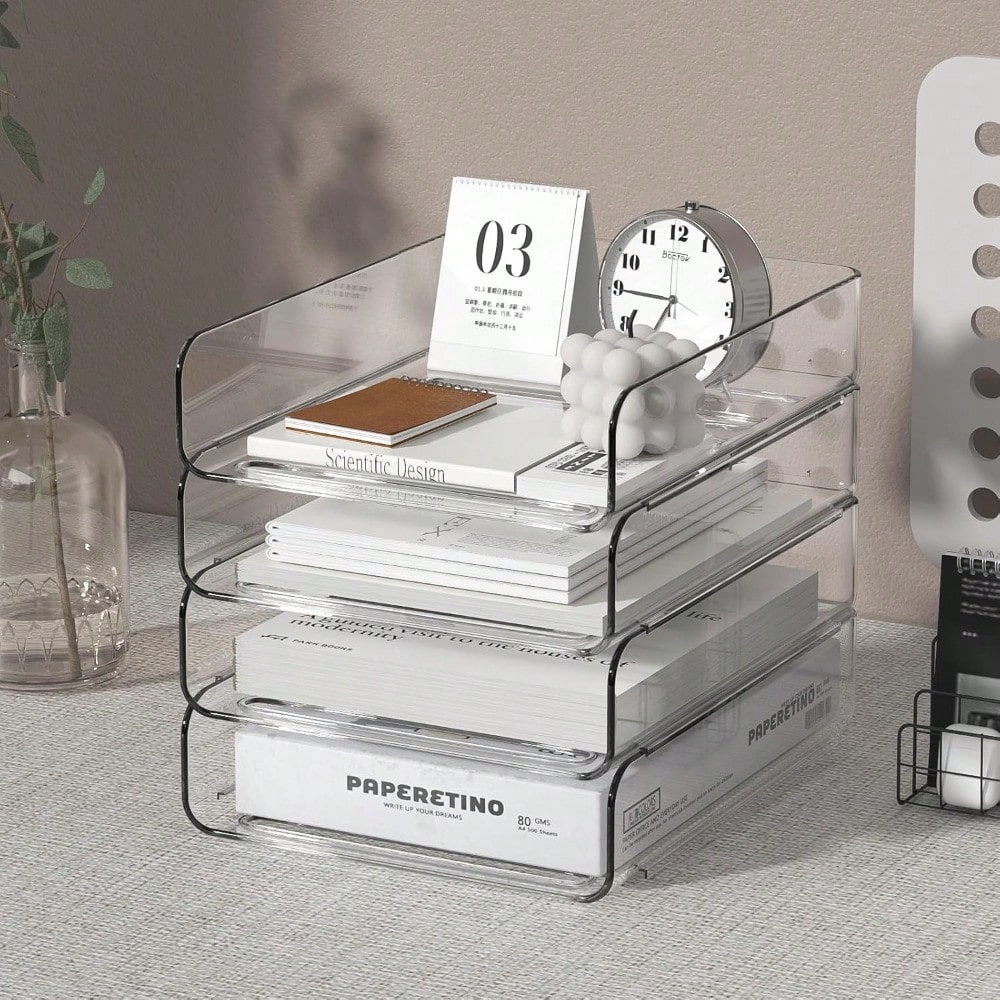 Stackable 4-Tier Clear Acrylic - Letter Tray Desk recension och pris