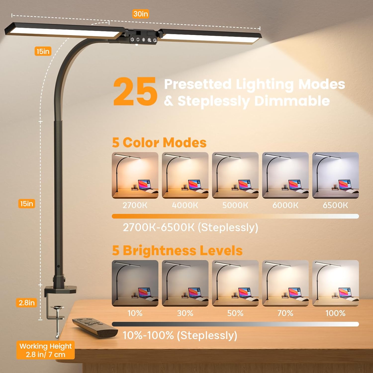 Upgraded RGB LED Desk Lamp wit - Desk Lamp Led recension och pris