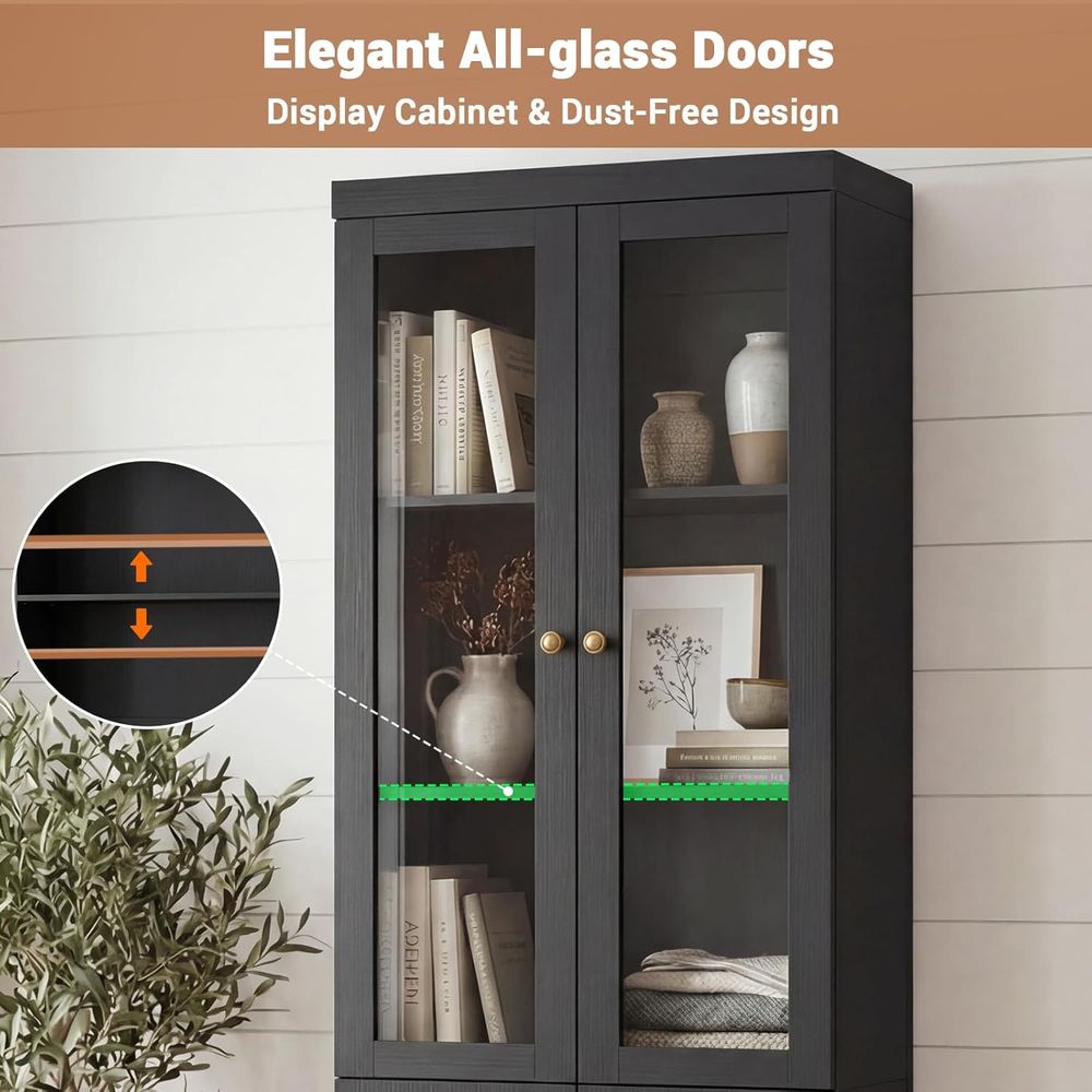 80 Tall Glass Door Bookcase wi - Home Office For recension och pris