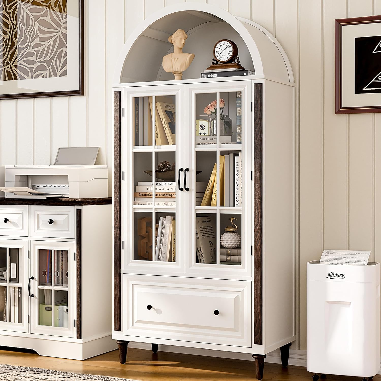 71” Handcrafted Arched Bookcas - Home Office For recension och pris