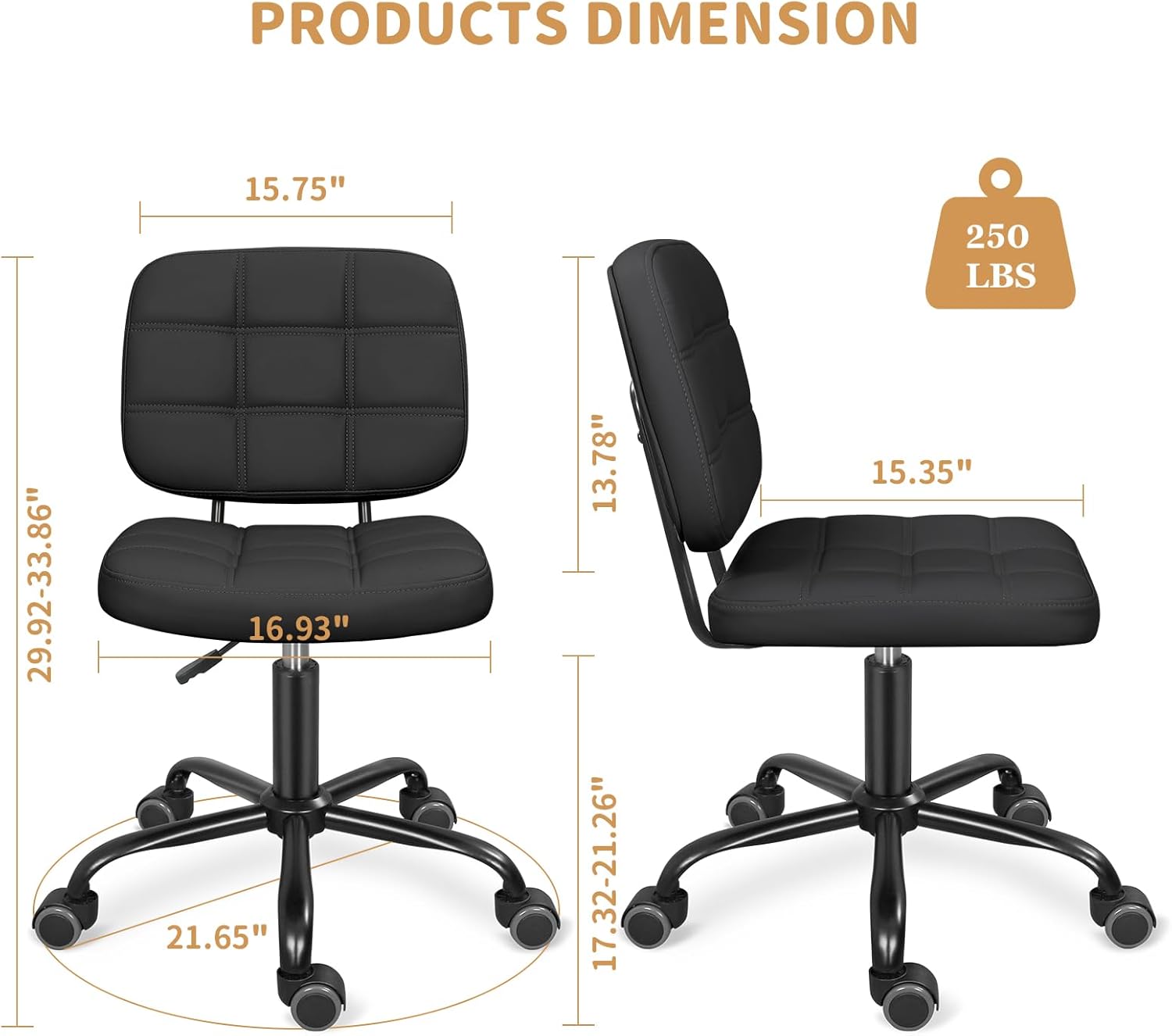 Armless Home Office Desk Chair - Home Office For recension och pris