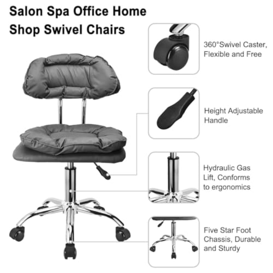 Rolling Stool Backrest Thick S - Home Office For recension och pris