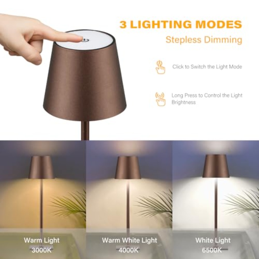 2 Pack Cordl Table Lamps, 3 Co - Desk Lamp Led recension och pris