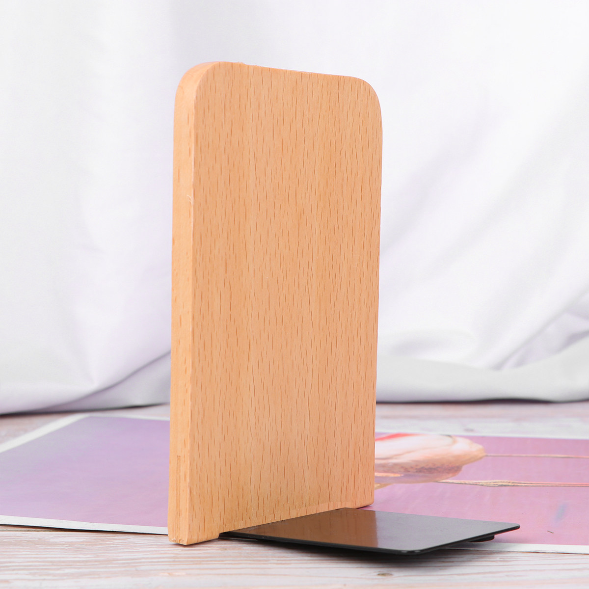 2Pcs Wooden Bookends Modern Si - Home Office And Library recension och pris
