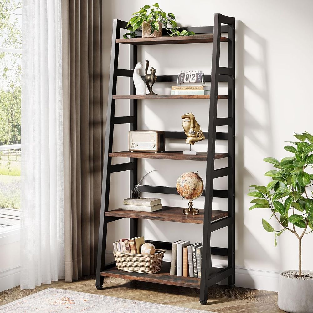 5-Tier Industrial Style Booksh - Home Office And Library recension och pris
