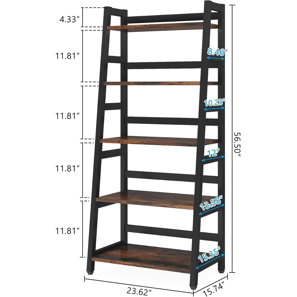 5-Tier Industrial Style Booksh - Home Office And Library recension och pris