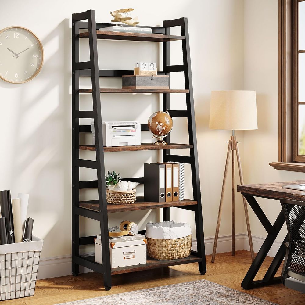 5-Tier Industrial Style Booksh - Home Office And Library recension och pris