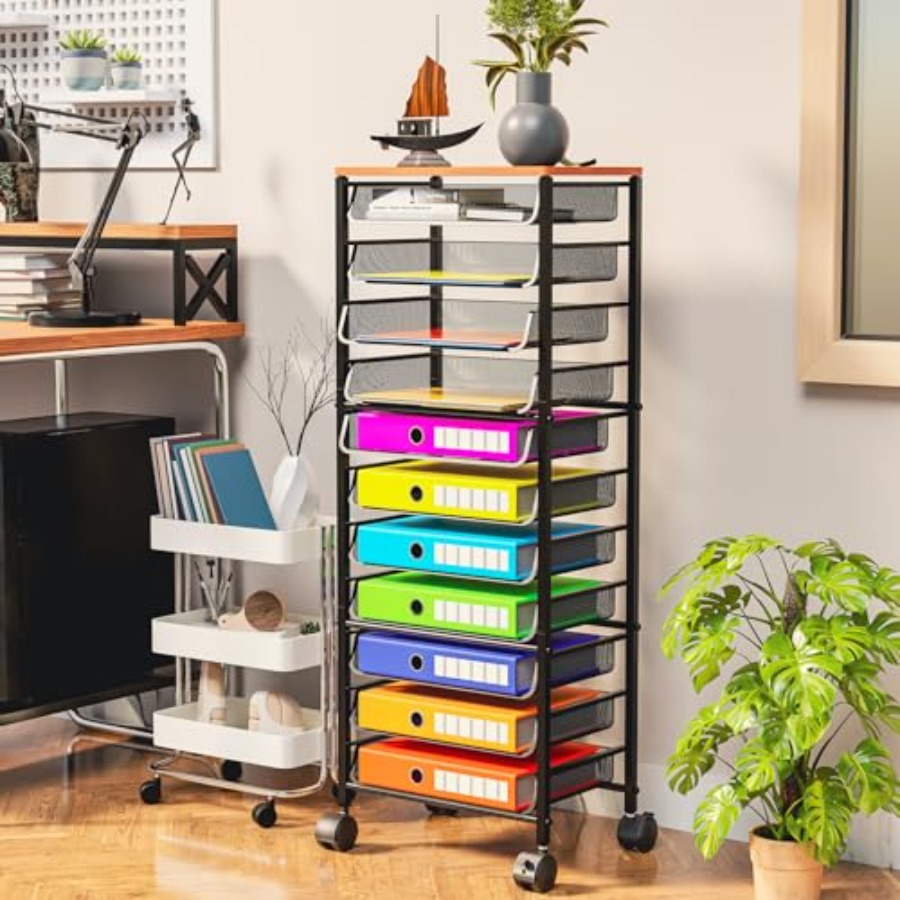 12 Tier Rolling File Cart, Woo - Letter Tray Desk recension och pris
