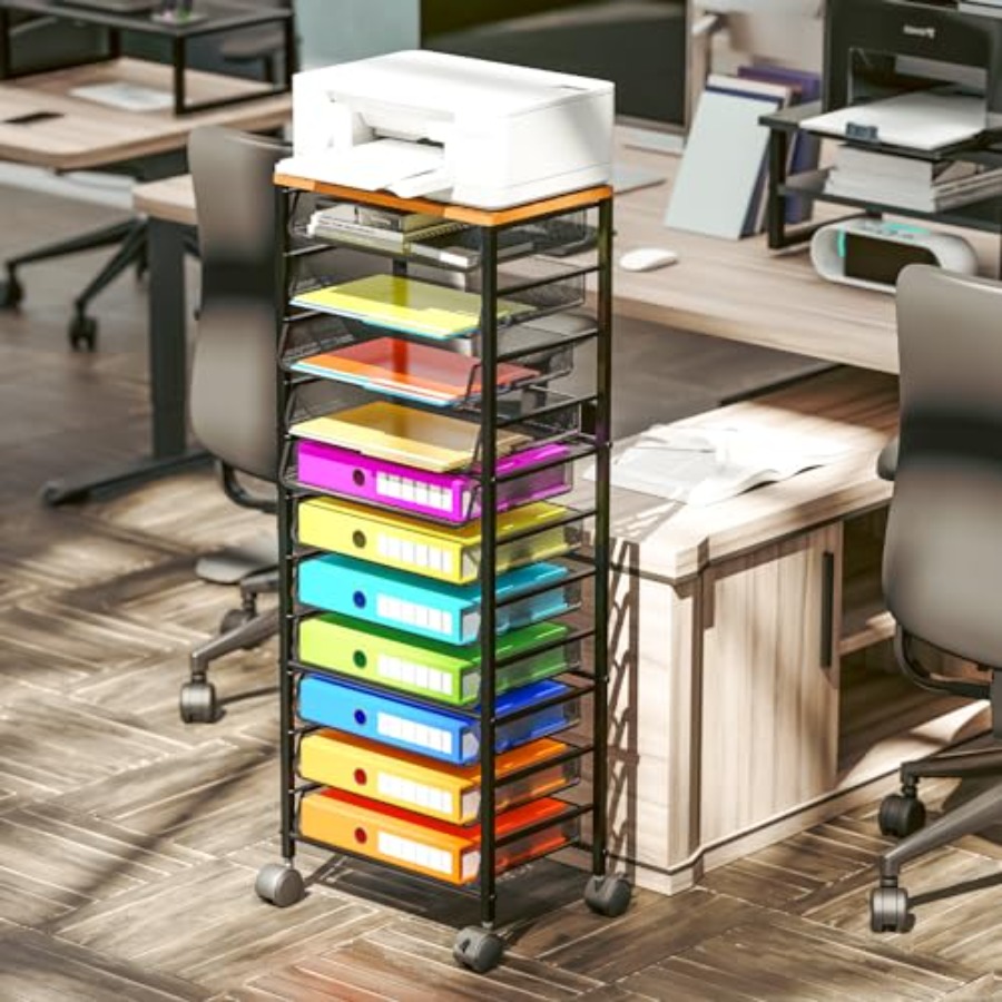 12 Tier Rolling File Cart, Woo - Letter Tray Desk recension och pris