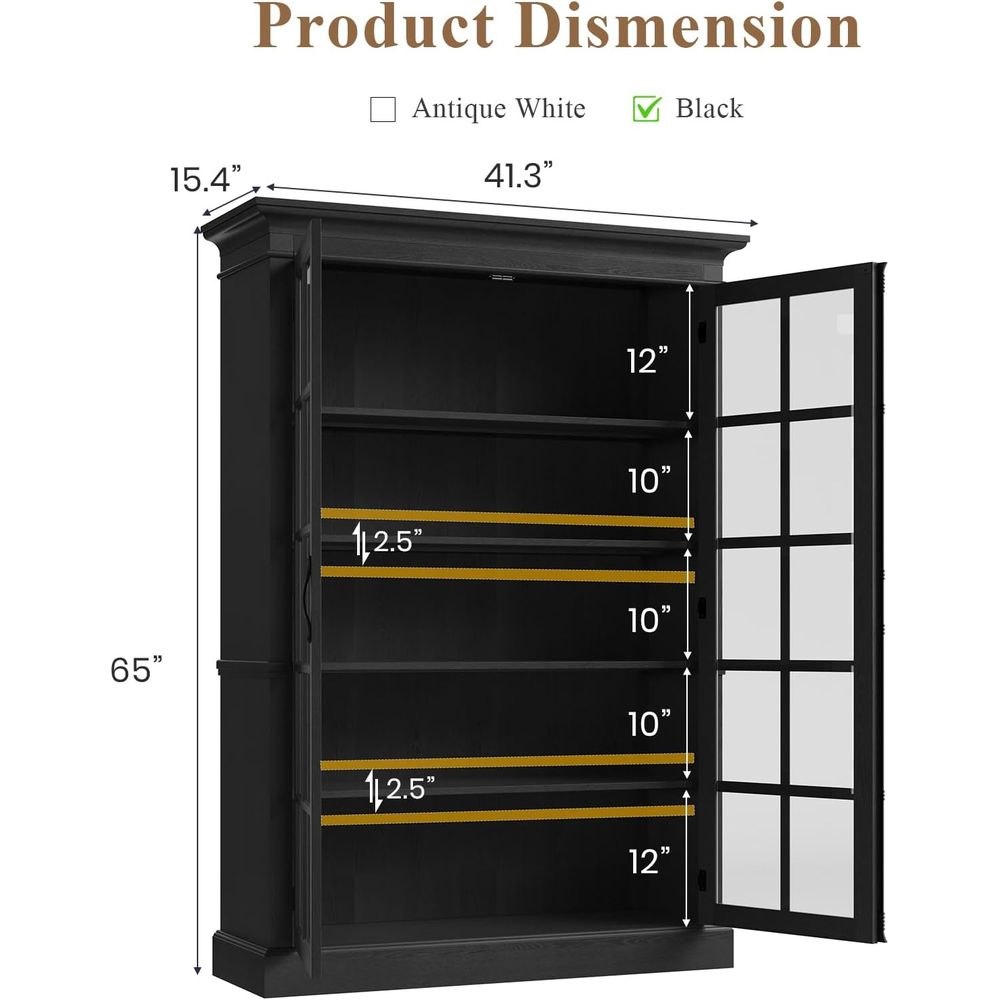 65 Tall Display Cabinet with A - Home Office For recension och pris